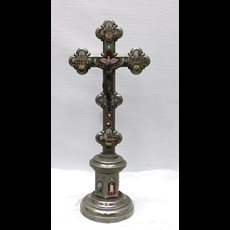 15 1/4" Museum-Quality Micromosaic Altar Crucifix SKU C570-018